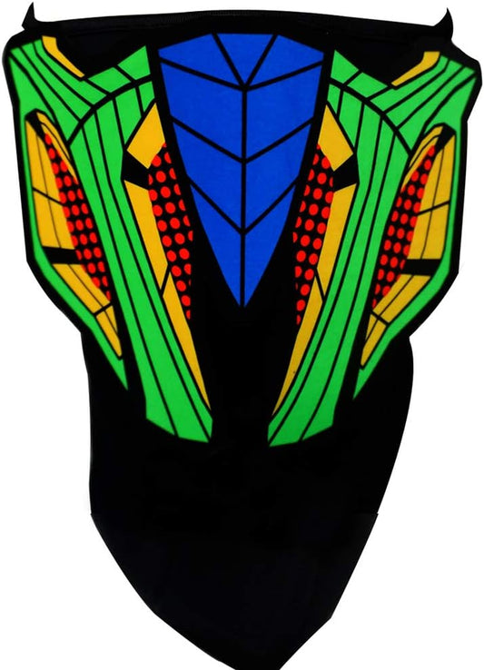 LED Halloween Mask Sound Reactive Light Up Mask Scary Masks for Costumes Cosplay,Music Party,Rave Events, EDC