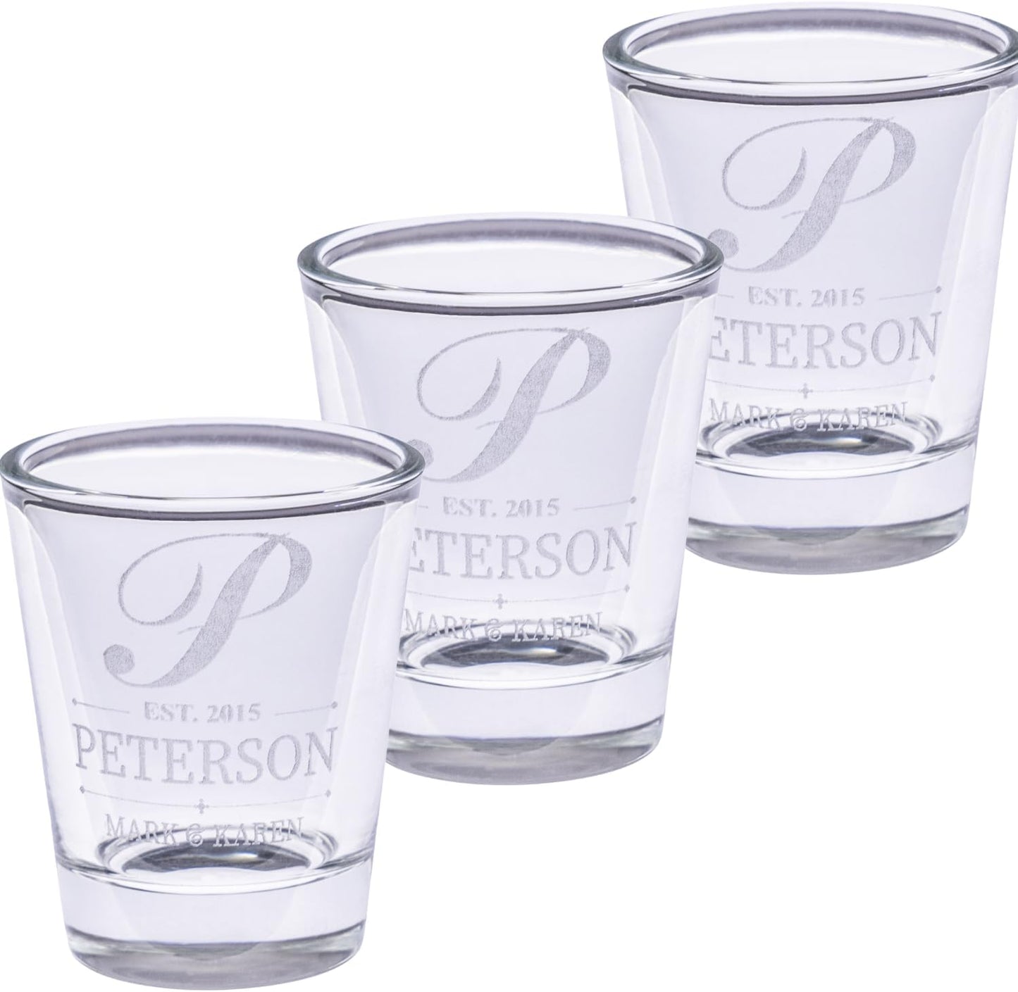 Gifts Inscribed Personalized Shot Glasses Set of 3 – Customized Glasses Drinking Set – Custom Drinking Glasses – Engraved Shot Glass Gift, Wedding, Birthday, Anniversary