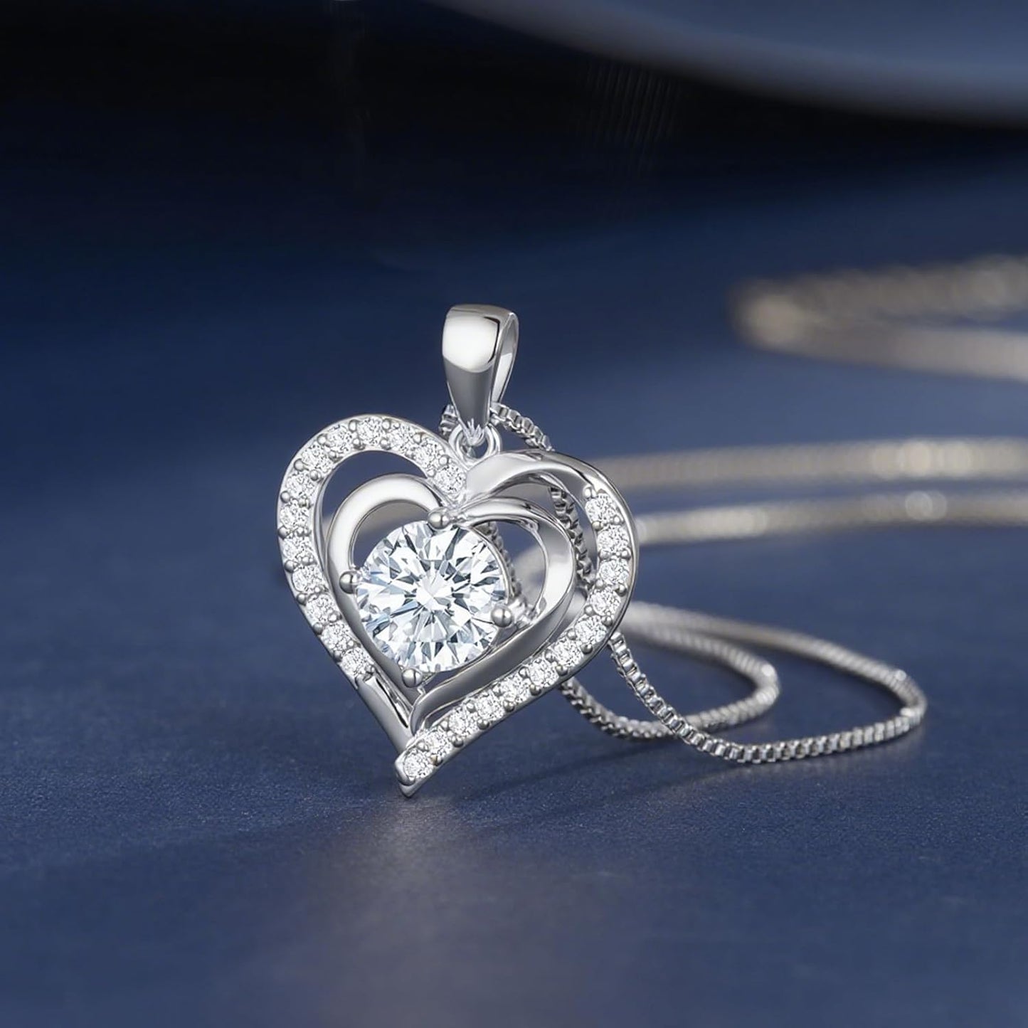 Moissanite Heart Necklace for Women Birthday Gifts for Wife S925 Sterling Silver Jewelry for Christmas Anniversary Valentine Birthday Gift for Her Girlfriend Mom