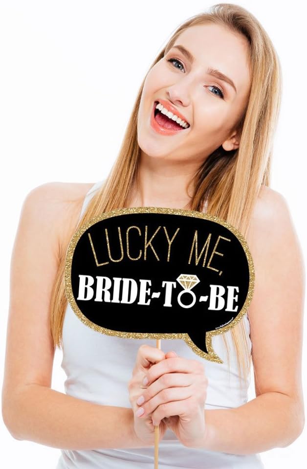 Big Dot of Happiness Funny Vegas Before Vows - Las Vegas Bridal Shower or Bachelorette Party Photo Booth Props Kit - 10 Piece