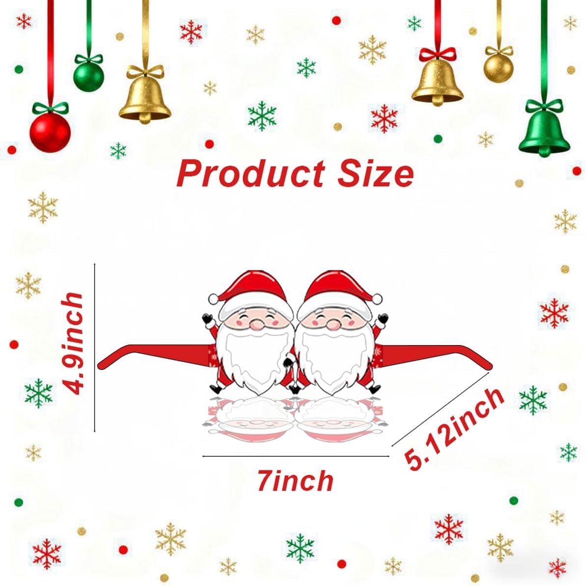 16 Pcs Christmas Glasses 16 Designs Including Christmas Tree And Santa Glasses for Christmas Party Decorations Holiday Photo Booth Props