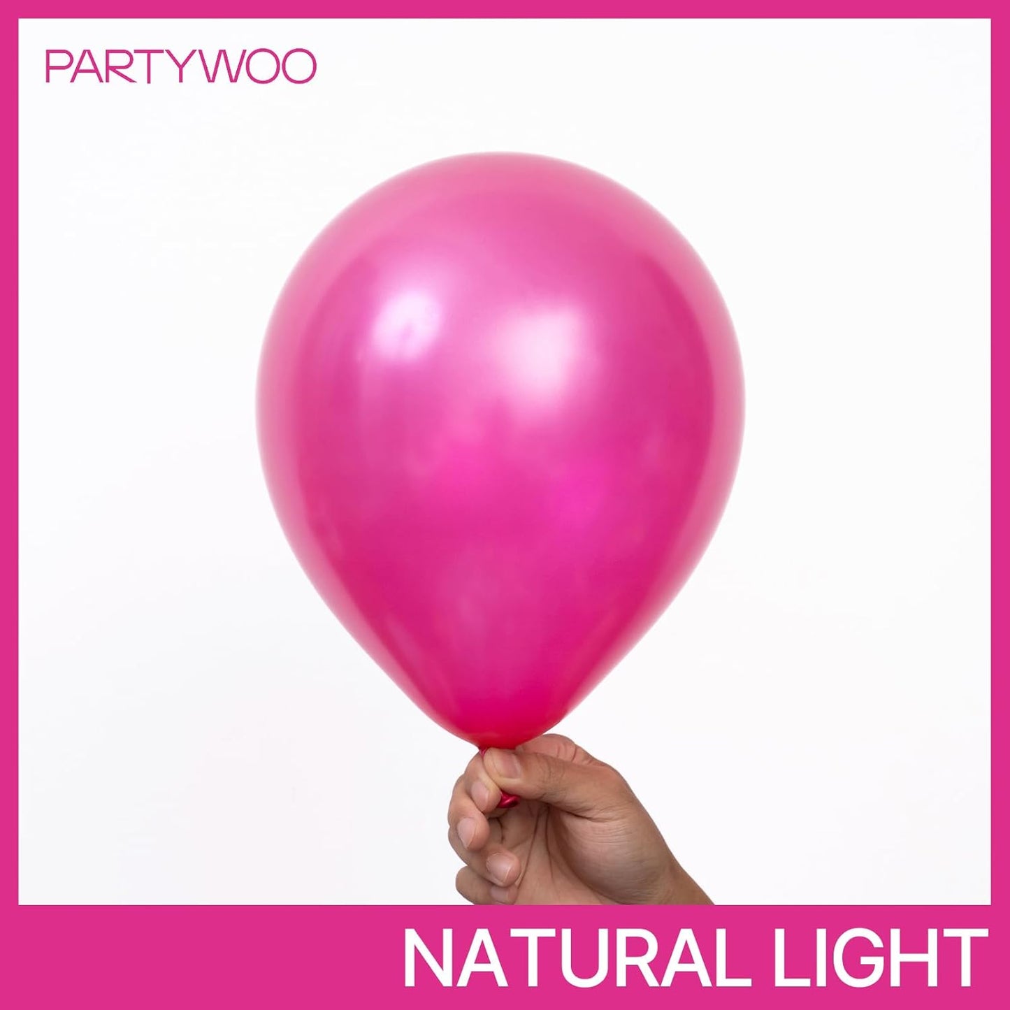 PartyWoo Pearl Hot Pink Balloons 140pcs Different Sizes of 18 12 10 5 Inch Magenta Fuchsia Dark Pink Balloon Arch Kit Garland for Bridal Baby Shower Princess Birthday 1950s Party Decorations Pink-Z38