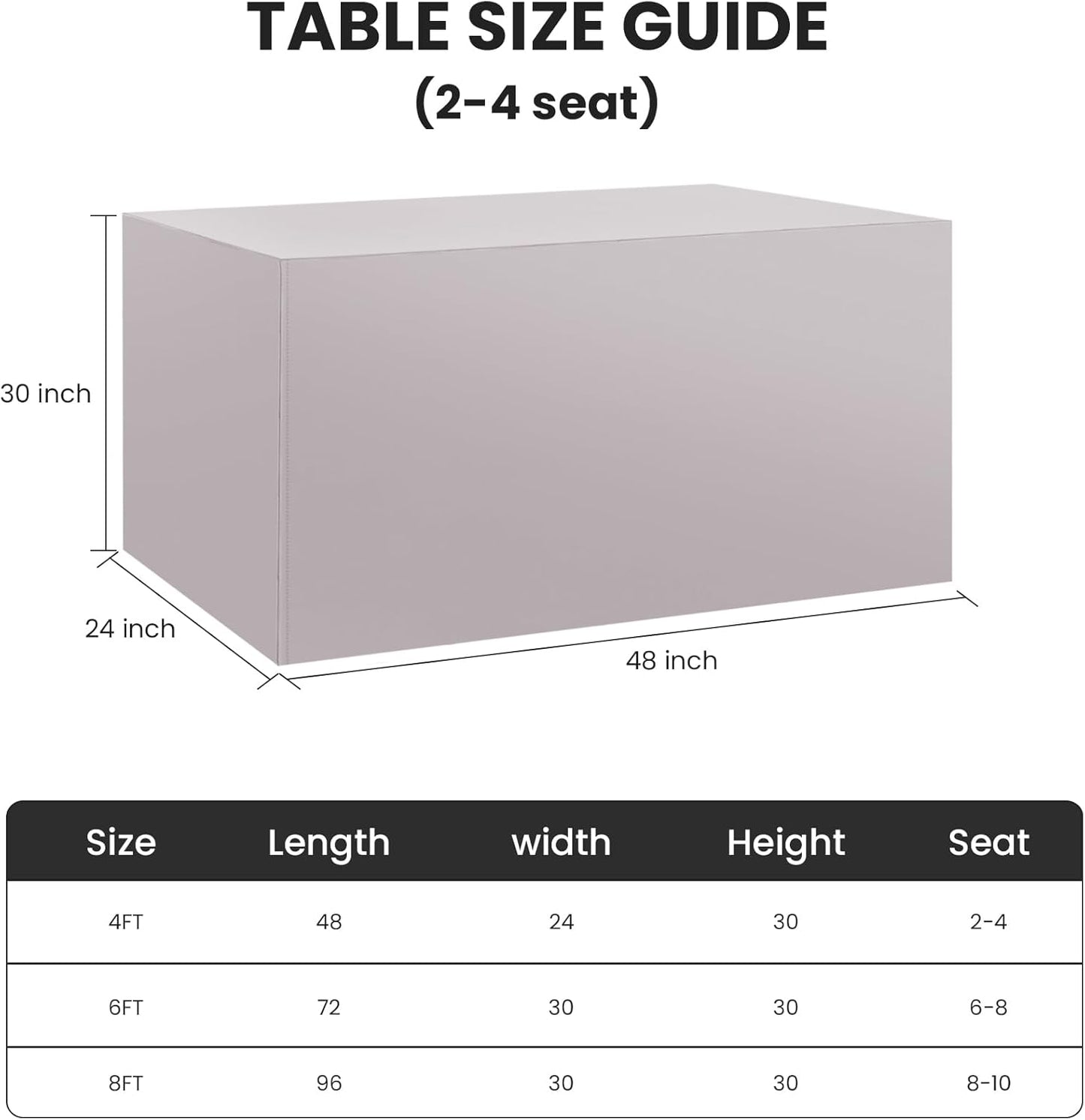 Ascoza 2 Pack Fitted Tablecloth for 4 Foot Rectangle 48 x 24 Inch Silver Table Covers Water Resistant Polyester Cloth for Folding, Parties,Display, Trade Show (Silver)