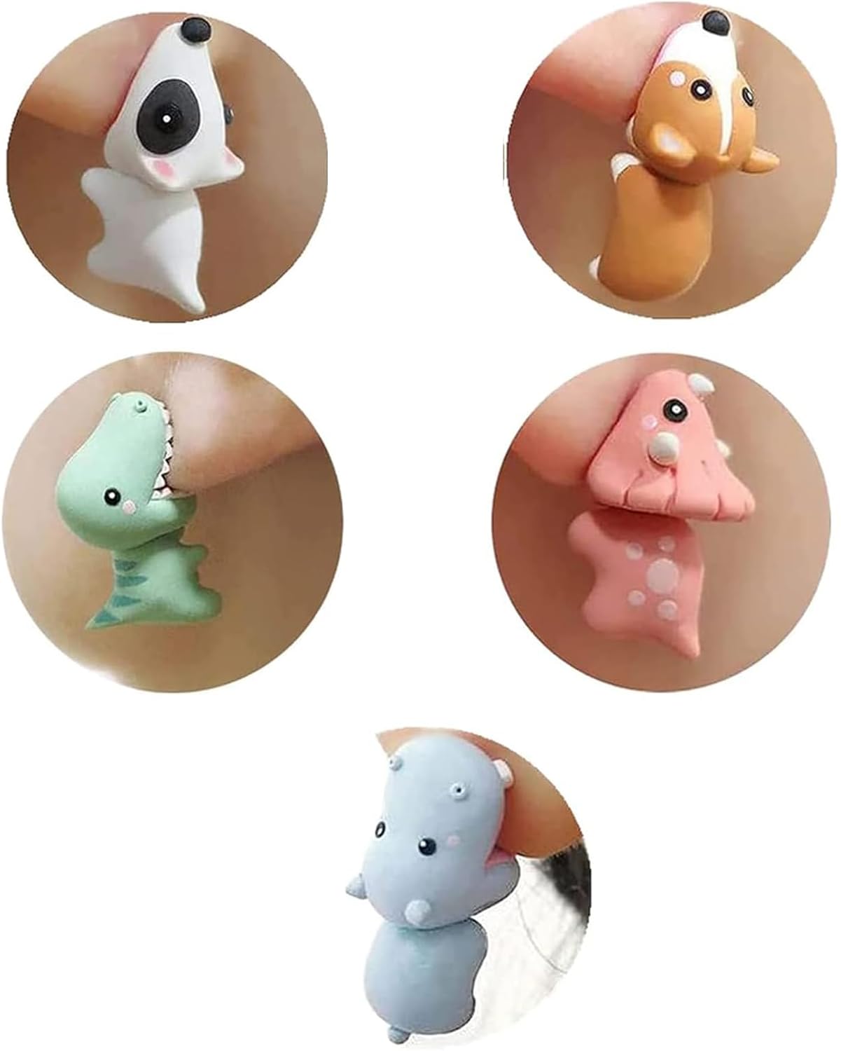 Ulobey Cute Animal Bite Ear Studs Earring - Fashion 3D Polymer Clay for Girls Women - Simple Cartoon Soft Pottery Ear Studs Decors - Creatives Gifts Accessories