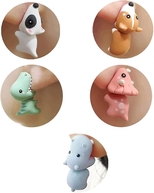 Ulobey Cute Animal Bite Ear Studs Earring - Fashion 3D Polymer Clay for Girls Women - Simple Cartoon Soft Pottery Ear Studs Decors - Creatives Gifts Accessories