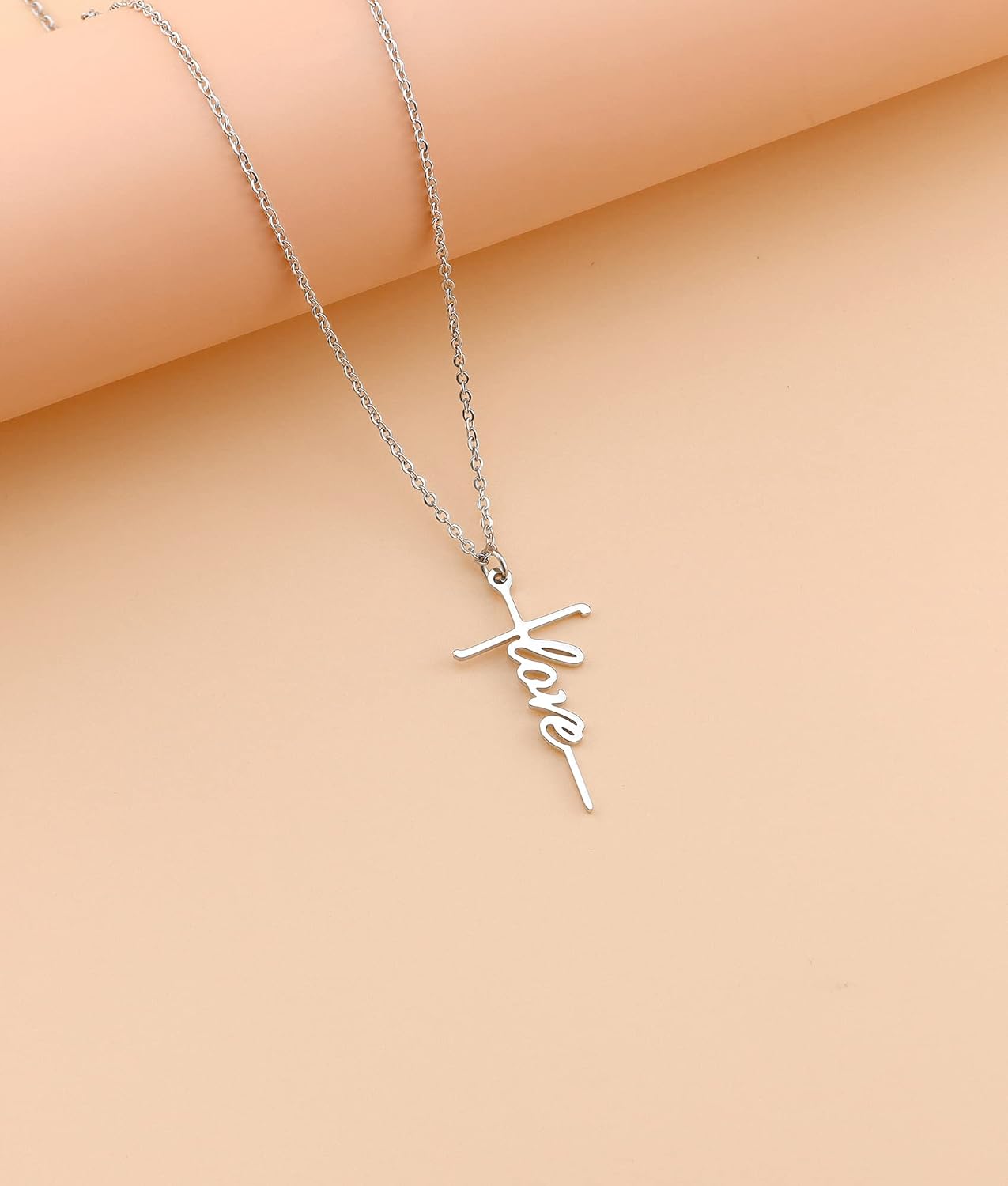 Lcherry Faith Cross Pendant Necklace for Women Religious Christian Jewelry Mother's Day Gifts for Women