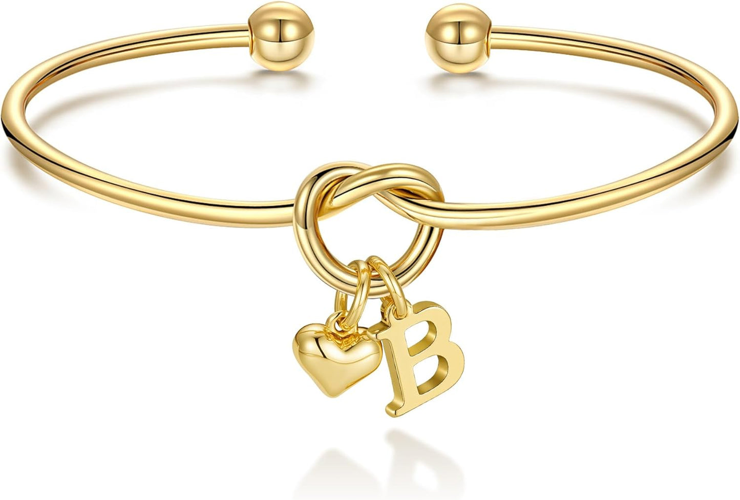 M MOOHAM Christmas Gifts for Women Teen Girls - Knot Initial Bracelets for Women, Bridesmaid Gifts Bridesmaids Proposal Gift Dainty Knot Letter A-Z Heart Initial Bracelet Jewelry Friendship Bracelets