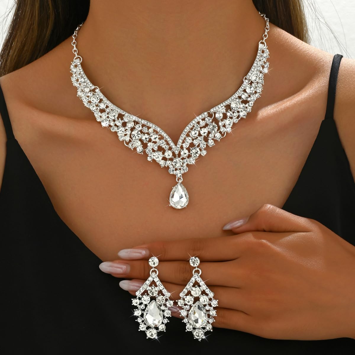 Crowns and Tiaras jewelry sets for Wedding princess birthday party Halloween Prom Pageant Jewelry for Women Crystal Bridal Jewelry Set for women