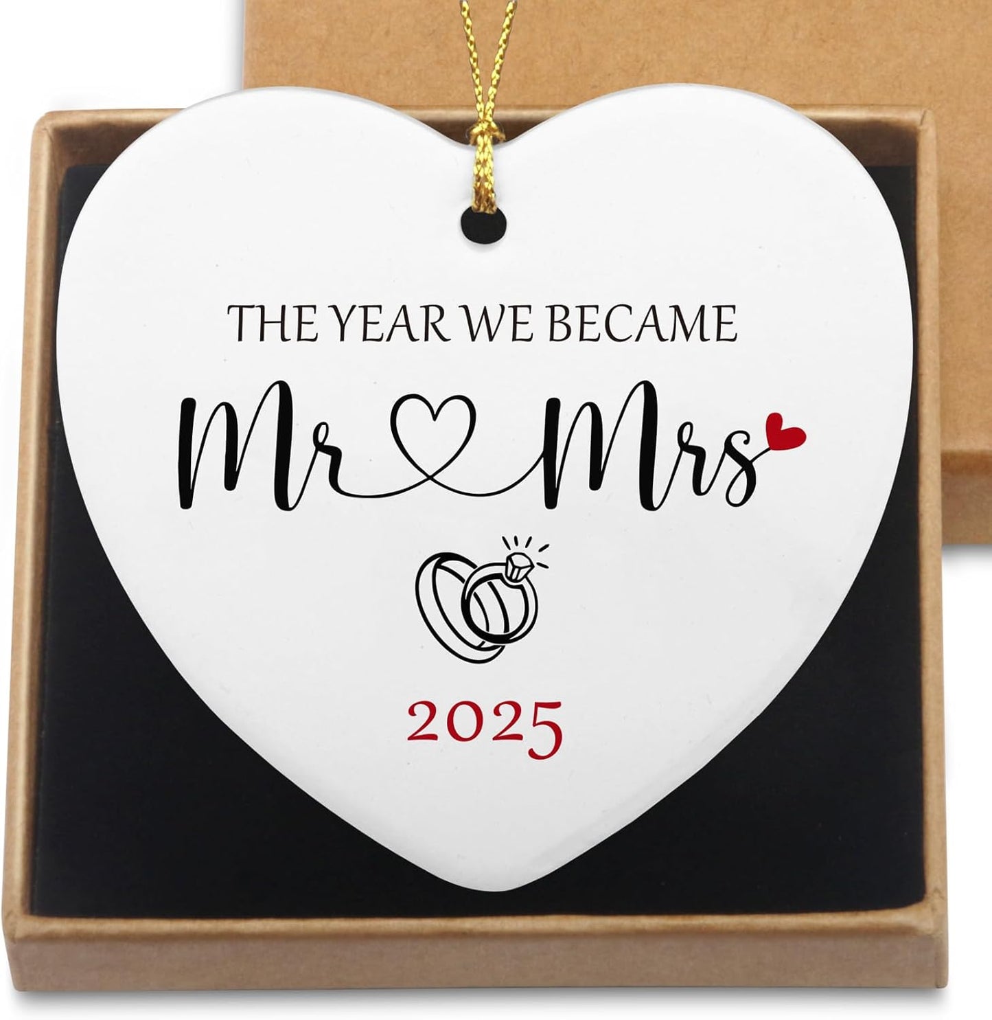 Wedding Gifts for Couple, The Year We Became Mr and Mrs Sign Christmas Ornaments 2025, Engagement Gift Ideal Cool Wedding Gifts for Couples Newlyweds Bridal