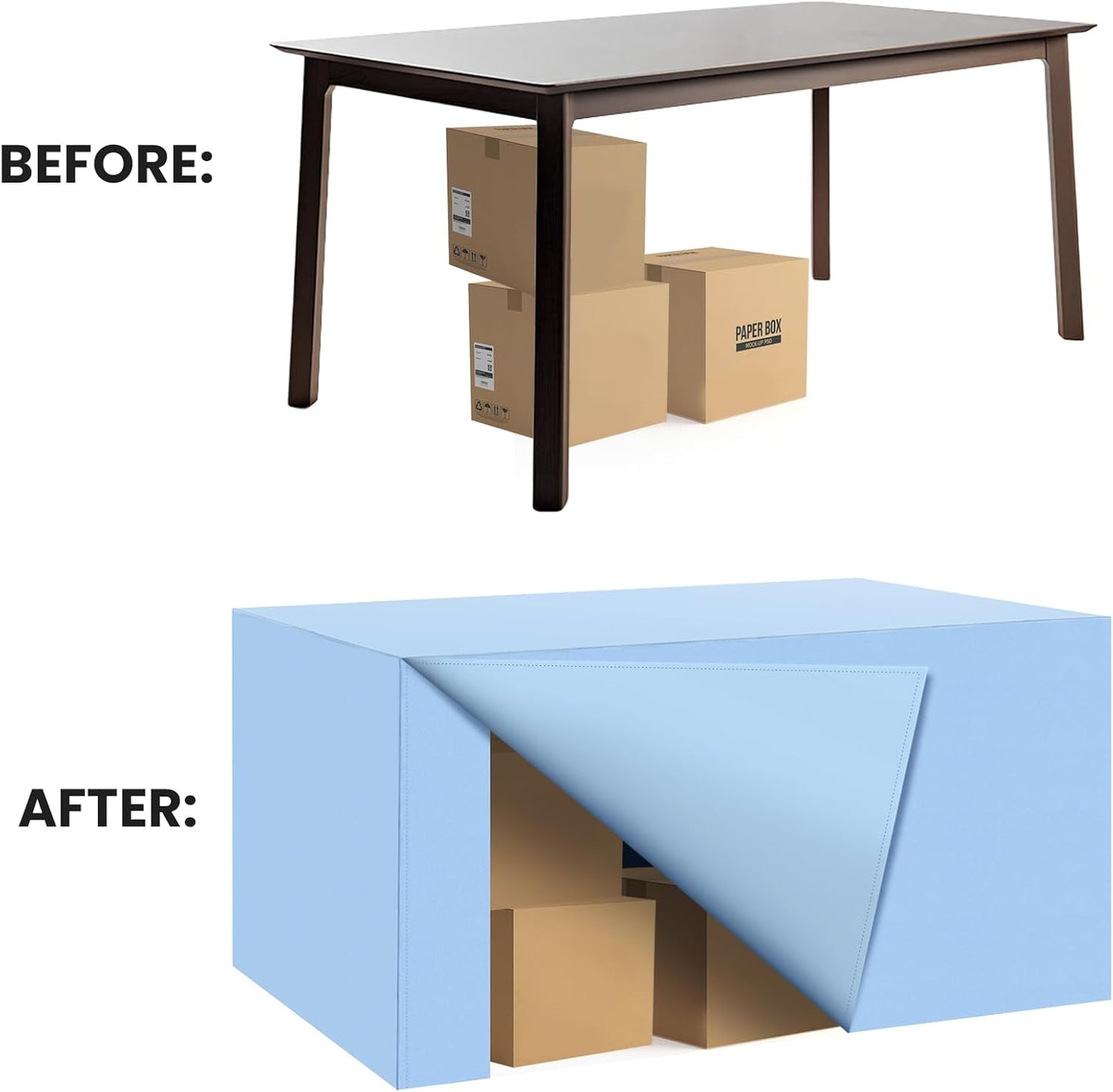 Ascoza 2 Pack Fitted Tablecloth for 8 Foot Rectangle Tables 96 x 30 Inch Blue Mist Table Covers Water Resistant Polyester Table Cloth for Wedding, Parties,Display, Trade Show (Blue Mist)