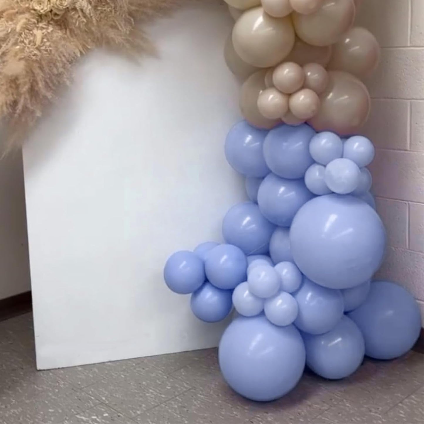 Dusty Blue Balloons, 150 pcs Different Sizes Pack of 18 Inch 12 Inch 10 Inch 5 Inch Boho Blue Latex Balloons for Balloon Garland Balloon Arch as Birthday Party Wedding Decorations