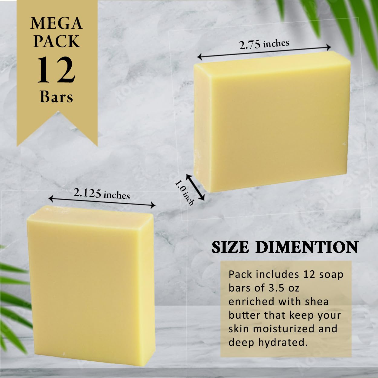 Honeysuckle Scented Natural Soap Bars (12 Bars), 3.5oz Moisturizing French Triple Milled Soap Bars Enriched with Shea Butter - Pure Plant Oil Bath & Body Bars