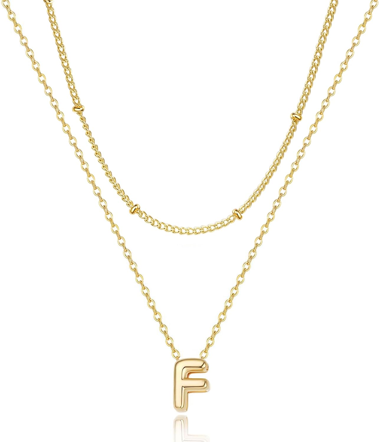 Bubble Letter Necklace Layered Initial Necklaces for Women Dainty Cute Choker Pendant Stack Jewelry Teen Gift Trendy Stuff