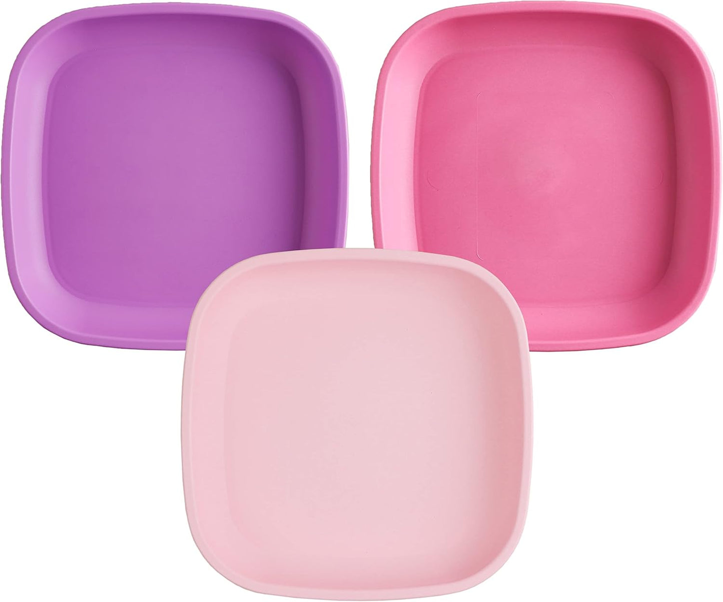 Re-Play Toddler Plates - 22 Oz. Deep-Walled Flat Kids Plates - Dishwasher & Microwave Safe - Made in USA - Set of 3-7.37" x 7.37" x 1.25" - A Princess