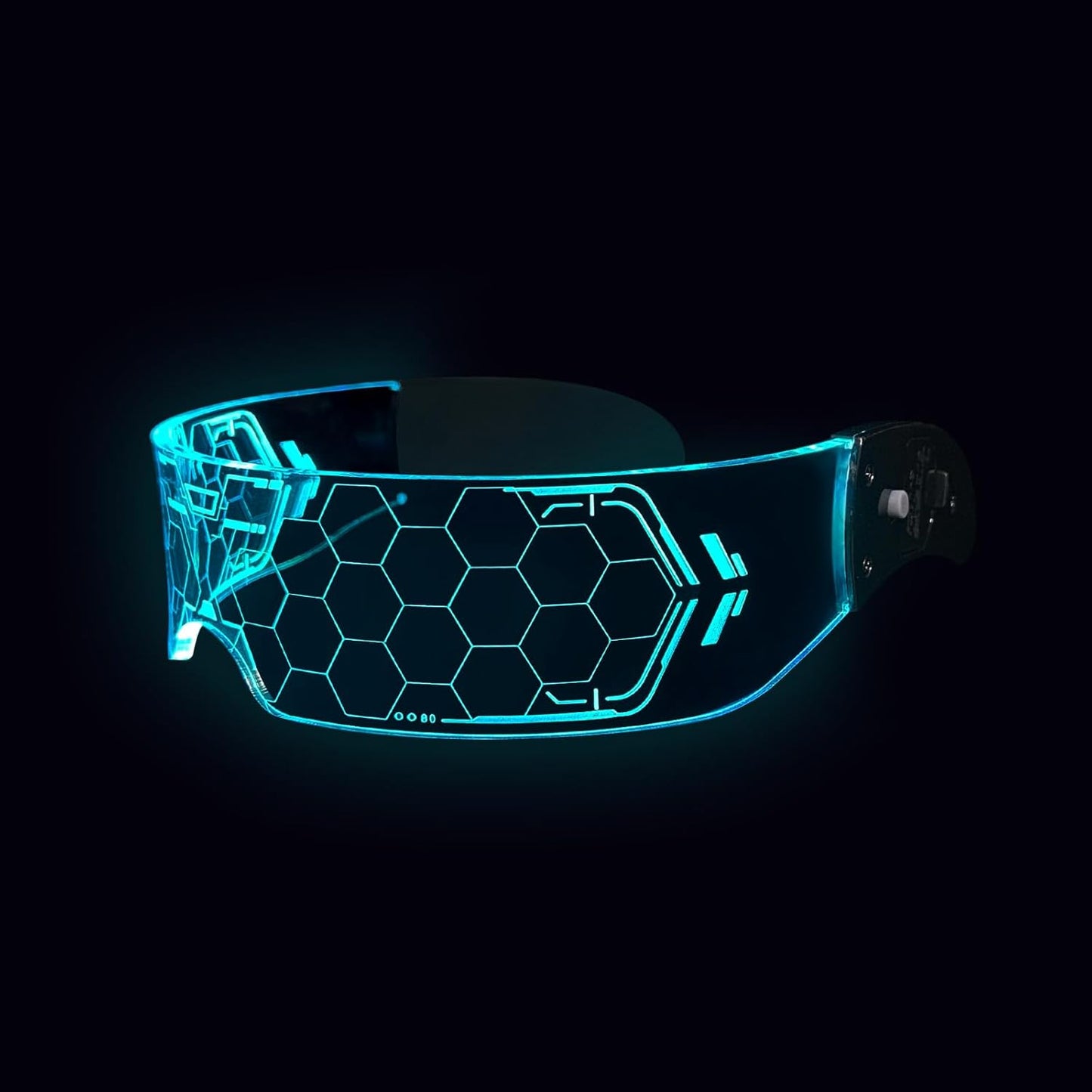 GLITCHCORE light up glasses 7 Colors and 4 Modes Led Visor Cyberpunk glow in the dark glasses Cosplay Party Bar