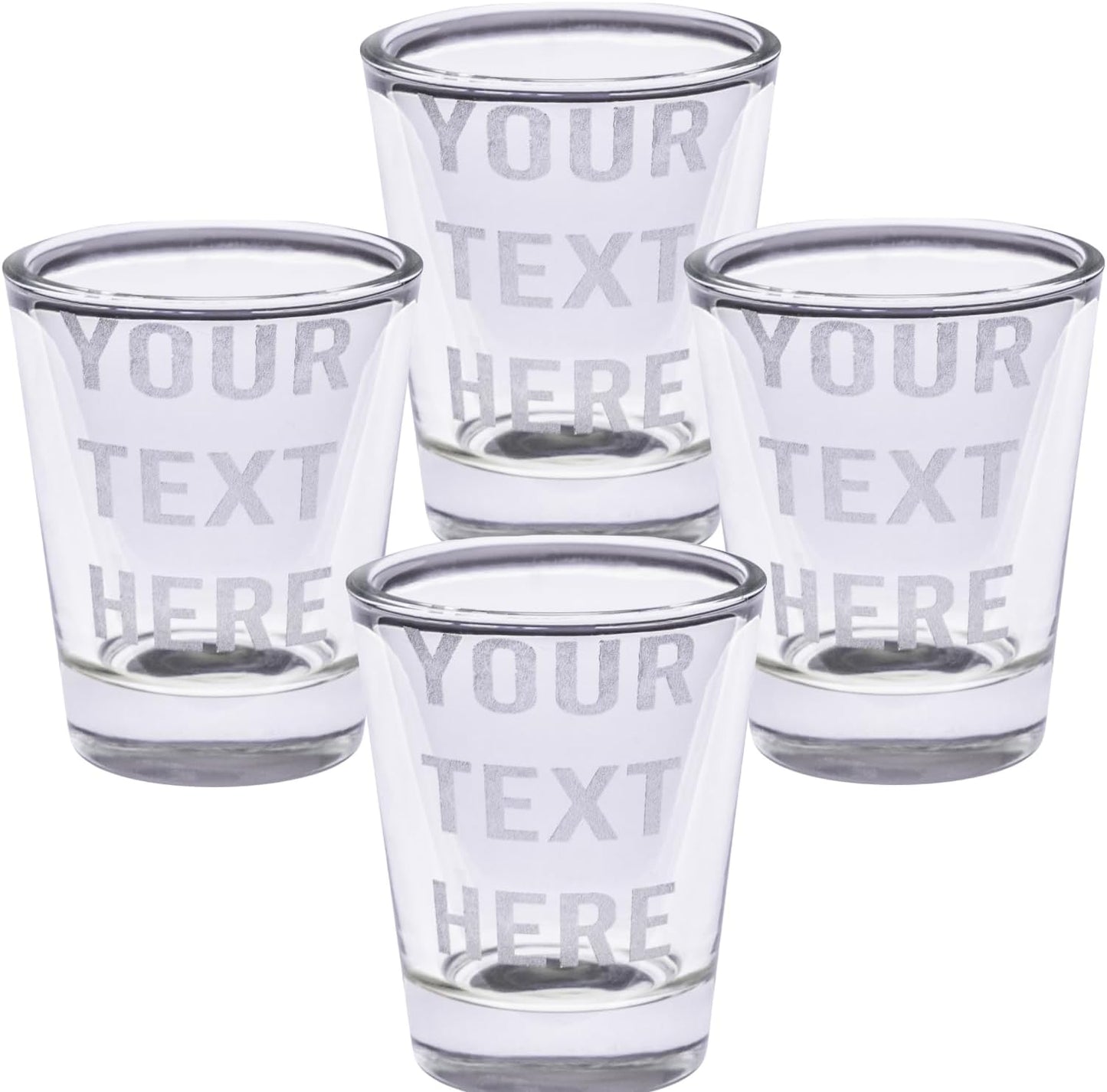 Gifts Inscribed Personalized Shot Glasses Set of 4 – Custom Text Drinking Glasses – Engraved Shot Glass Gift for Men, Wedding, Anniversary, Birthday, Engagement