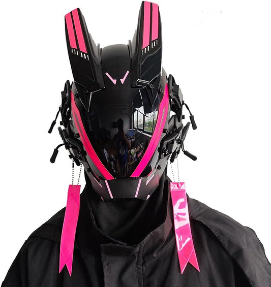 KYEDAY Punk Mask for Men,LED Mask for Women,Futuristic Punk Techwear, Cosplay Halloween Fit Party Music Festival Accessories