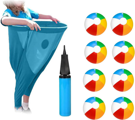Grandma Pants Courtyard Game, Giant Outdoor Leisure Throwing Competition, Grandma Courtyard Game Pants, Team Relay Family Reunion Party Outdoor Game Set with 8 Elastic Balls and 1 Air Pump