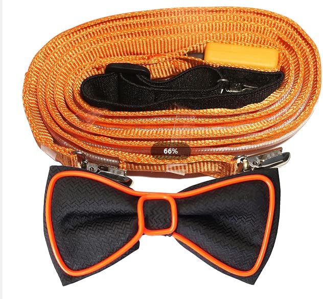 2 Pcs/Set, Light Up Men's LED Suspenders And Bow Tie, Perfect for Music Festival Halloween Costume Party, Christmas
