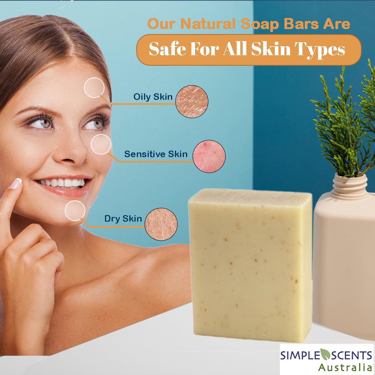 Simple Scents Australia Almond Scented Natural Soap Bars (12 Bars), 3.5oz Moisturizing French Triple Milled Soap Bars Enriched with Shea Butter - Pure Plant Oil Bath & Body Bars