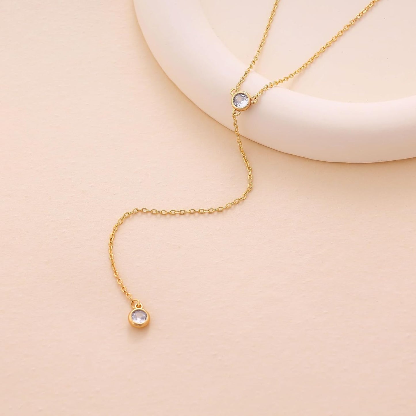 Gold Necklace for Women, Dainty Gold Long Necklaces 14k Gold Plated Prom Lariat Necklace Cute Choker Necklaces for Women Trendy Stuff Fashion Costume Gold Accessories Christmas Jewelry Gifts