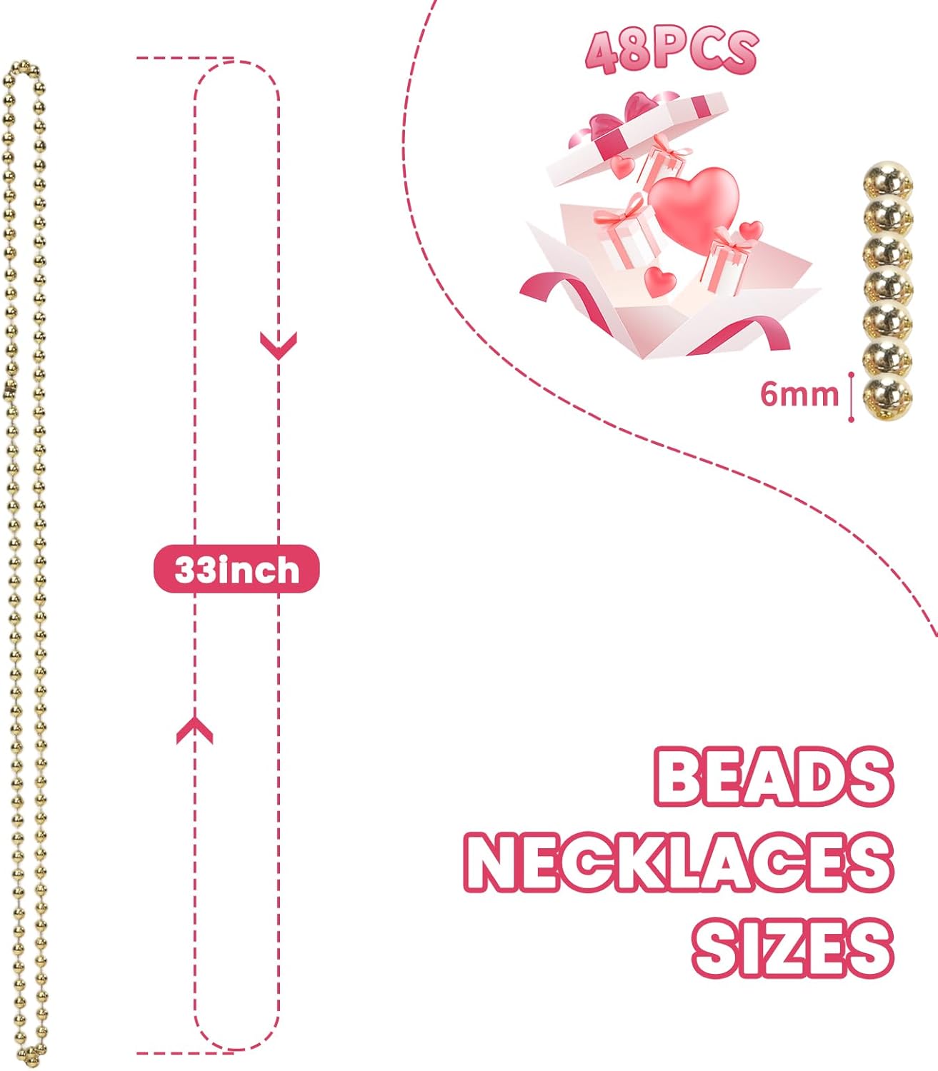 12 Pack Mardi Gras Beads Necklaces, 33 Inch Plastic Beads for Party Favors, Festival Decorations, Parade Throws, Christmas, St. Patrick's Day Celebrations (6 Colors)