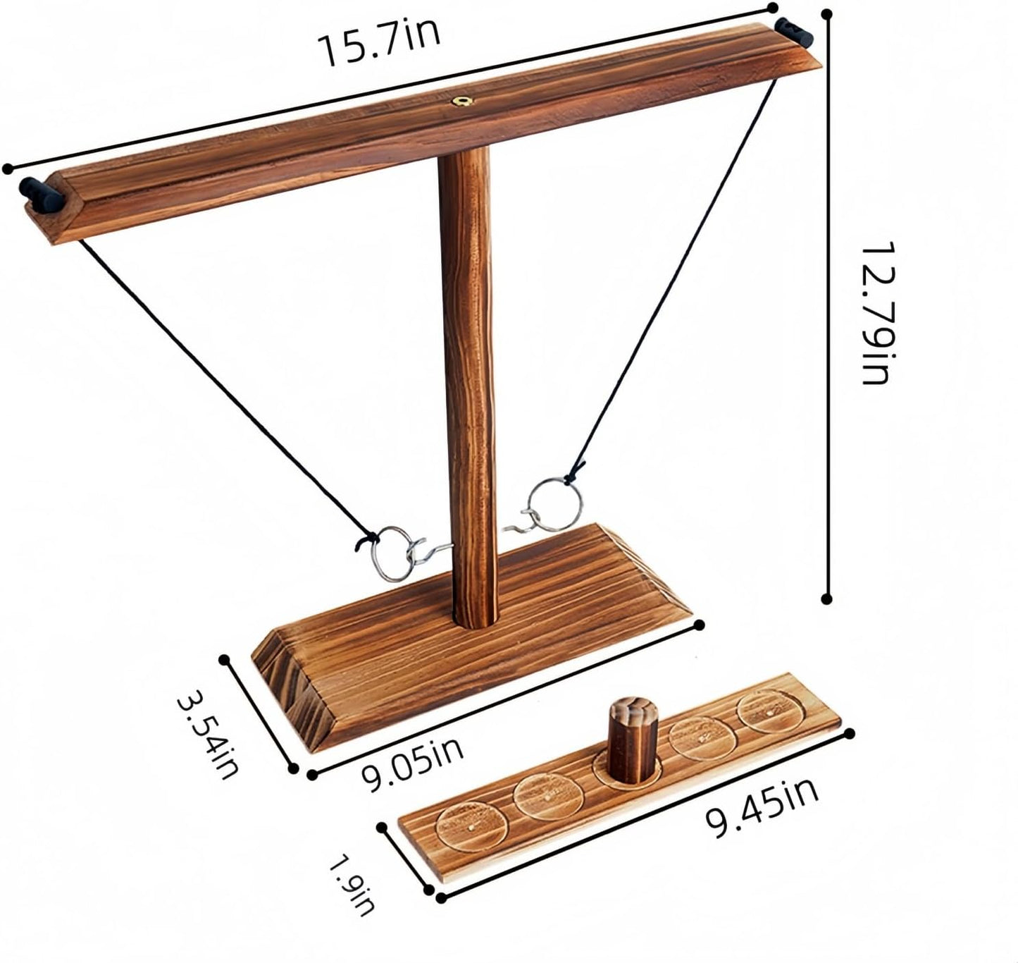 Ring Toss Game, Ring Throwing Game with Shot Put, Hook and Ring Throwing Game for Adults Kids, Fun Hook and Ring Game with Ladder