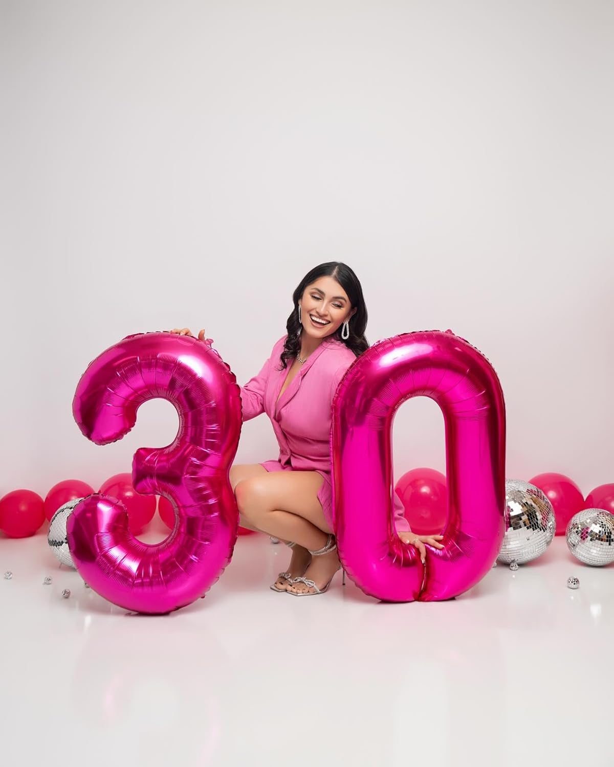 Hot Pink Number 10 Balloons 40 inch, 10 Number Balloons, 10th Birthday Decorations for Girls 10 Year Old Hot Pink Party Supplies