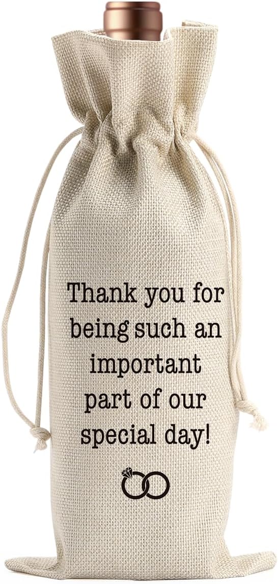 Wedding Officiant Wine Gift Bag Officiant Groomsmen Bridesmaid Proposal Gift Wedding Registry Guest Gifts Pairs Well with Wedding Planning Wine Bags