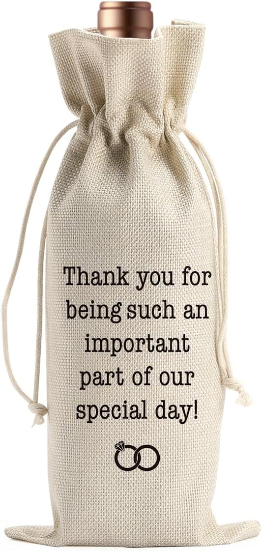 Wedding Officiant Wine Gift Bag Officiant Groomsmen Bridesmaid Proposal Gift Wedding Registry Guest Gifts Pairs Well with Wedding Planning Wine Bags