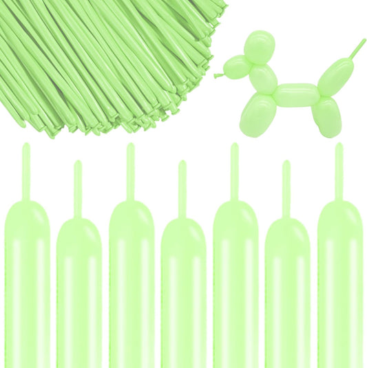 260 Long Balloons 100 Pack Pastel Green Twisting Animal Balloons Thickening Latex Modeling Long Magic Balloons for Animal Model Weddings Birthdays Festival Party Decorations