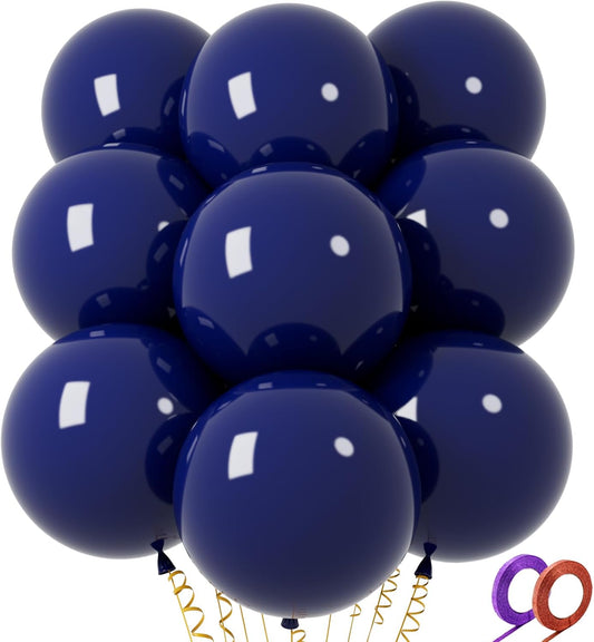 32Pcs Navy Blue Big Balloons 18 Inch, Round Dark Blue Large Latex Party Balloons for Birthday Wedding Decorations.