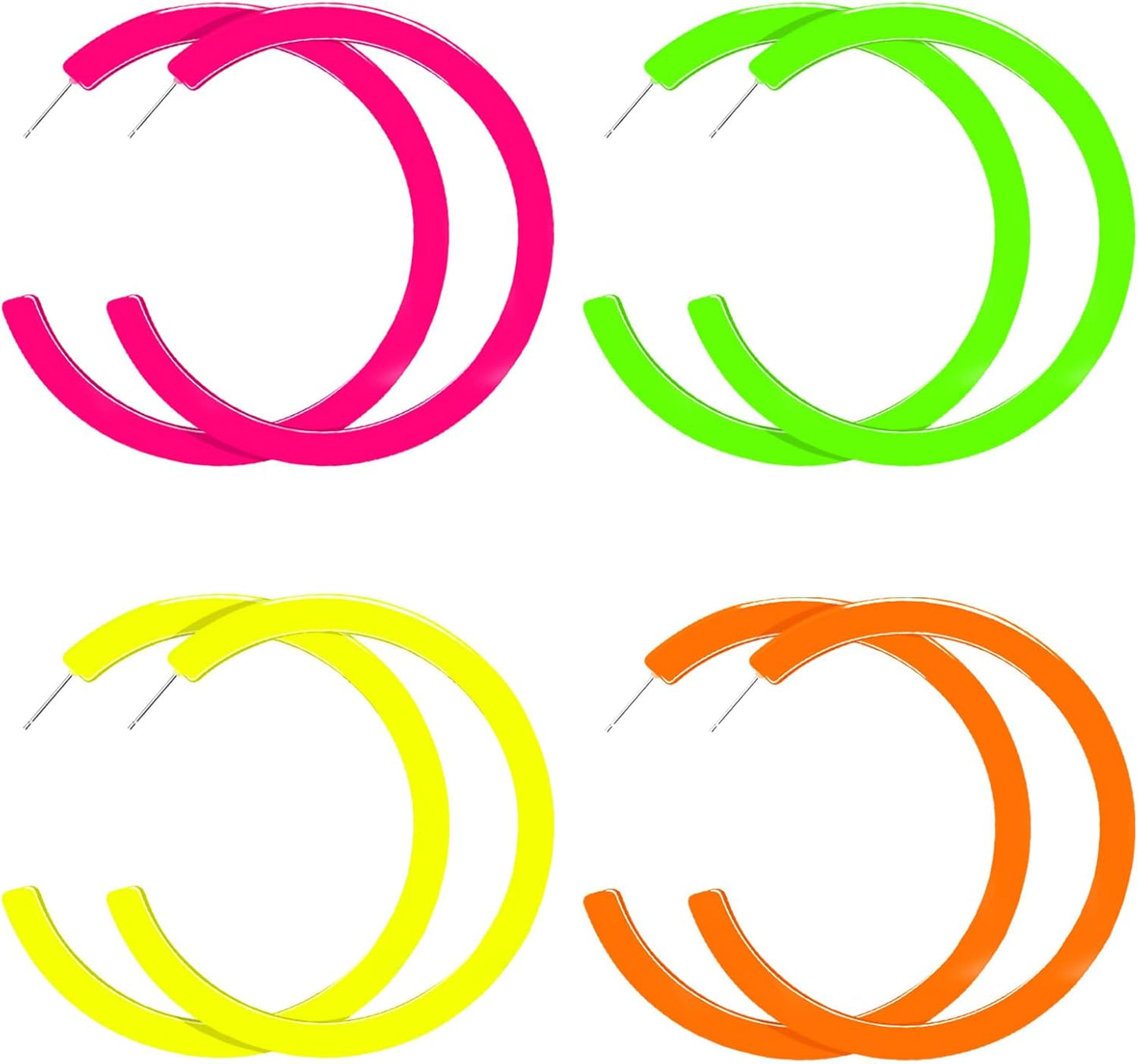 80s 90s Neon Earrings for Women Retro Cassette Tape Hoop Earring Candy Color Lightweight Acrylic Stud Dangle Earrings for 80S Costume Outfits Dancing Glow Party Accessories