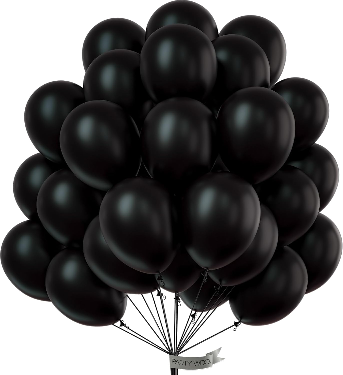 PartyWoo Balloons 50 pcs 12 inch Balloons for Graduation Wedding Baby Shower Gender Reveal Anniversary Graduation Birthday Party Decorations Black-Y18