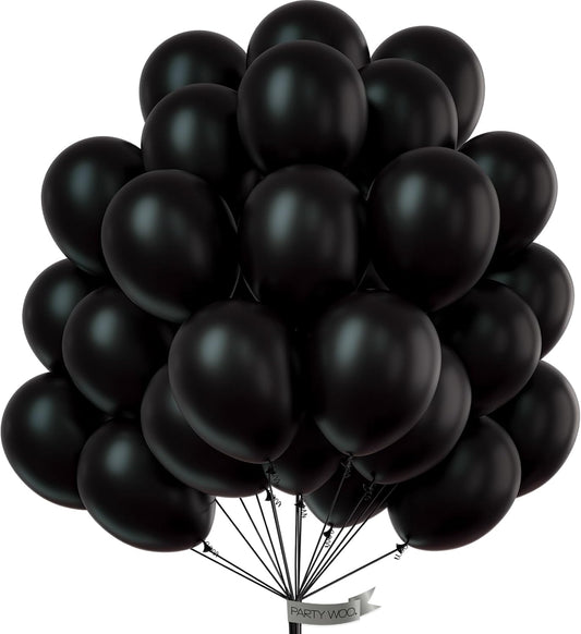 PartyWoo Balloons 50 pcs 12 inch Balloons for Graduation Wedding Baby Shower Gender Reveal Anniversary Graduation Birthday Party Decorations Black-Y18