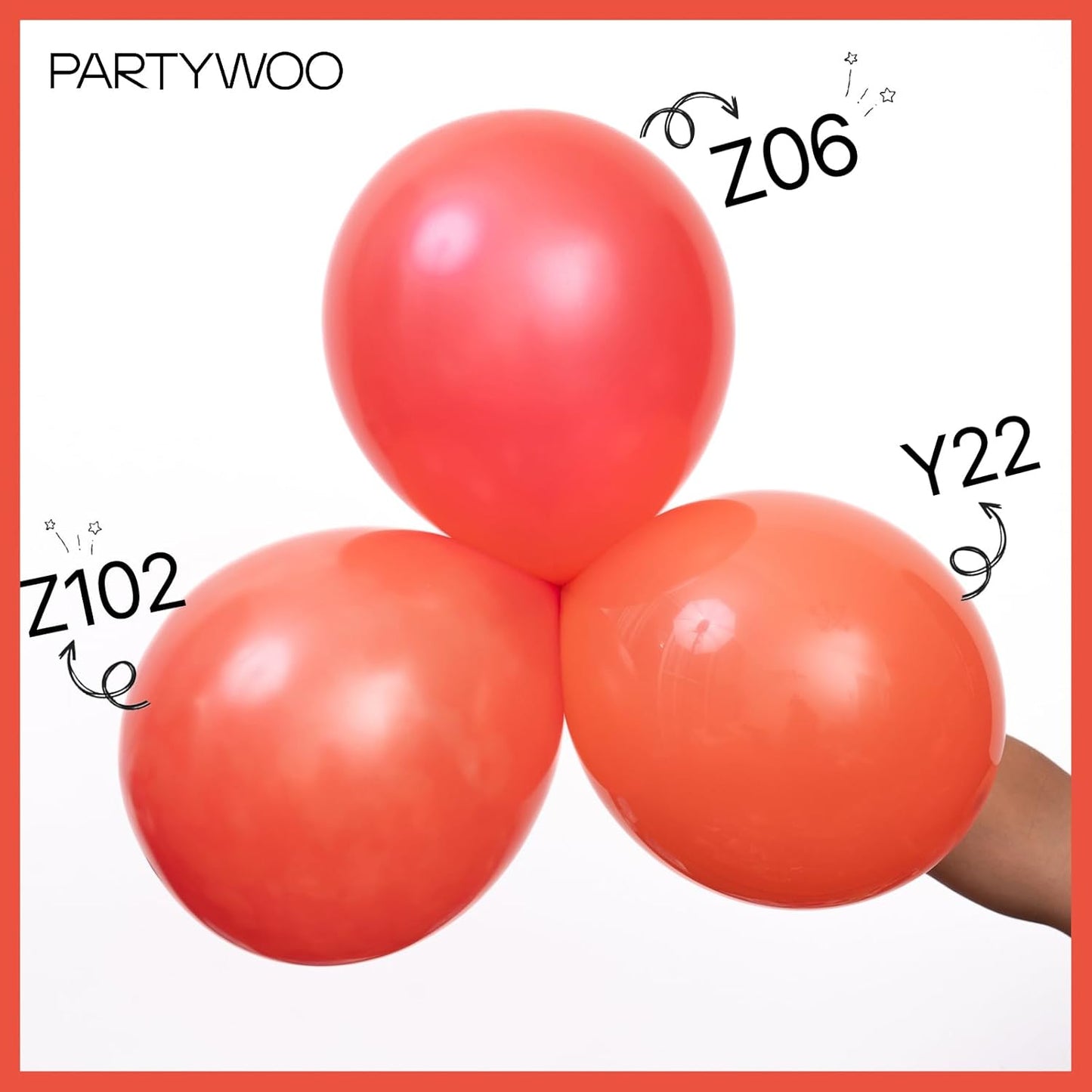PartyWoo Pearl Red Balloons - 50pcs 12 Inch Balloons for Garland or Arch, Birthday, Wedding & Baby Shower Decorations