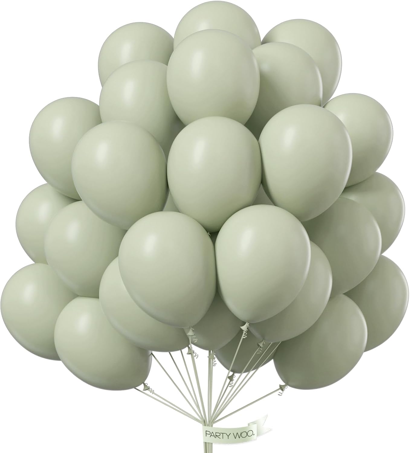 PartyWoo Sage Green Balloons 50pcs 12 Inch Boho Dusty Olive Green Latex Balloons for Birthday Baby Shower Graduation Engagement Wedding Dinosaur Jungle Golf Football Theme Party Decorations Green-F32