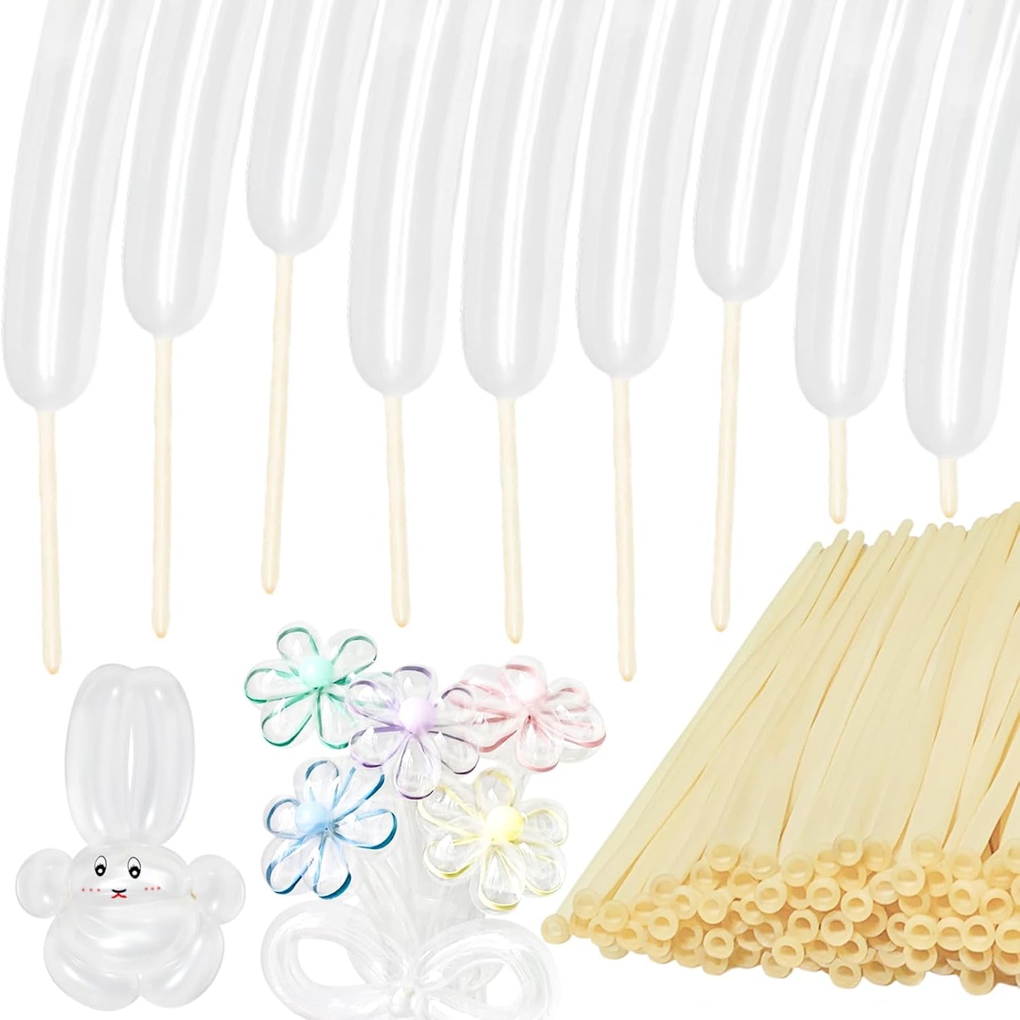 100Pcs Clear 260 Balloons, Long Balloon for Tying Balloon Arch, Long Skinny Clear Balloons for Twisting Ballons Animal balloons Birthday Party Wedding Festival Decorations
