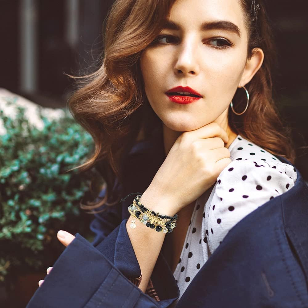 Bohemian Bracelet Sets for Women - 6 Sets Stackable Stretch Bracelets Multi-color Boho Jewelry for Women Hippie Bracelets Dainty Jewelry