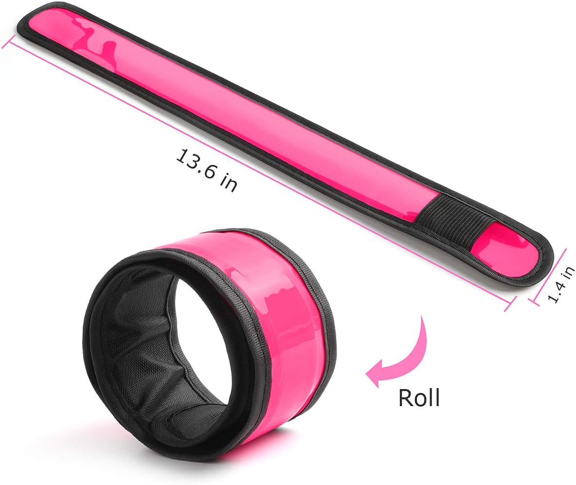 esonstyle Pack of 6 LED Light Up Band Slap Bracelets Night Safety Wrist Band for Cycling Walking Running Concert Camping Outdoor Sports