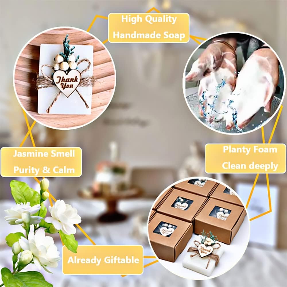 Set of 20 Baby Shower Favors, Christmas New Year Gifts Handmade Scented Soap Wedding Party Favors Gifts for Guests Baptism Bridal Events Rustic Housewarming Personalized Favors Decorations