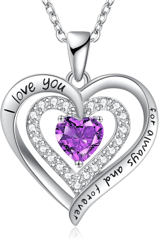 REDBEE Necklaces for Women Birthstone Heart Necklace Jewelry for Wife Girlfriend Woman Necklace