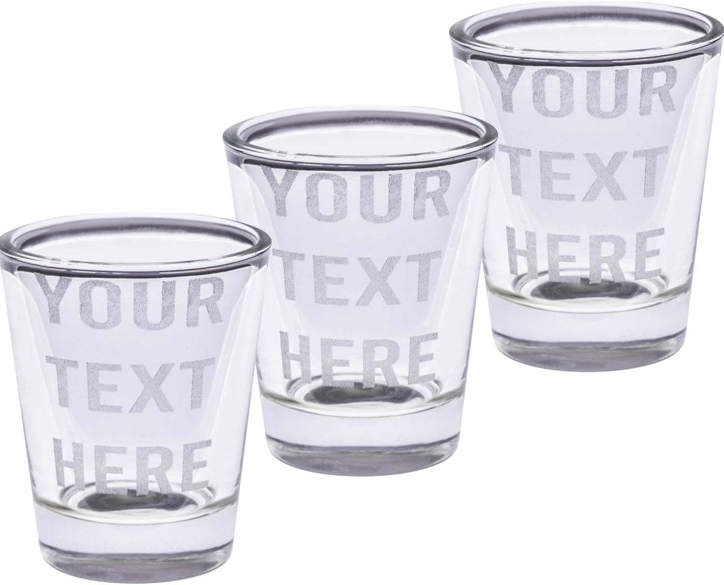 Gifts Inscribed Personalized Shot Glasses Set of 3 – Custom Text Drinking Glasses – Engraved Shot Glass Gift for Men, Wedding, Anniversary, Birthday, Engagement