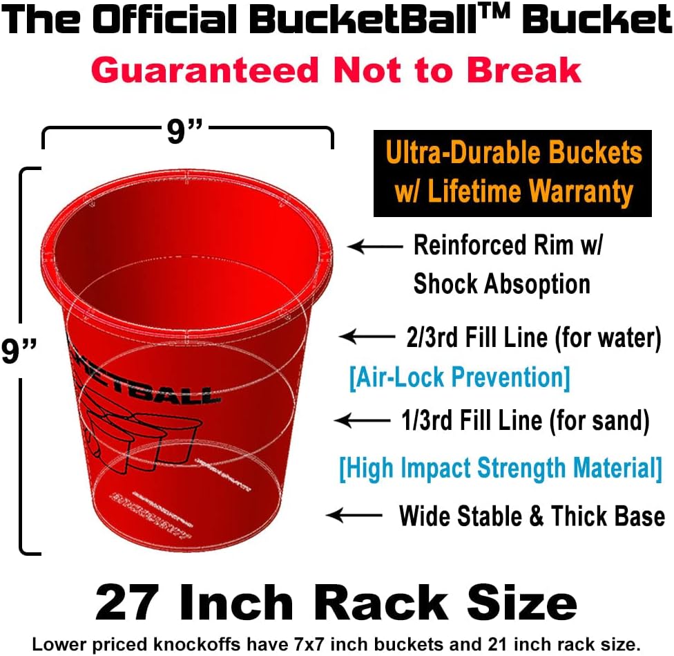 BucketBall | Original, Largest & Most Durable Brand | Supports USA Jobs | Ultimate Outdoor & Tailgate Game | Perfect for Beach, Pool, Lawn, Yard, Camping