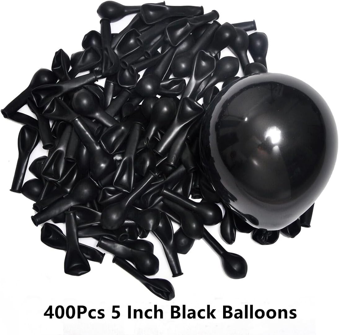 400 Pack Black Balloons, 5 Inch Black Latex Balloons Helium Balloons Party Decorations Supplies