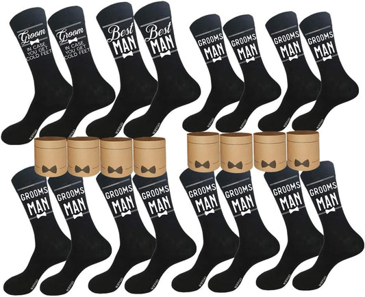 Groomsman Gifts For Men Wedding Gifts Novelty Socks Funny Proposal Gifts Groom Bestman 100% Cotton Crew Socks
