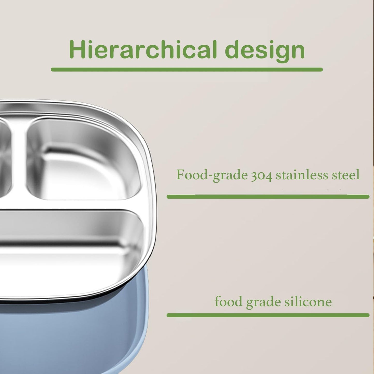 Stainless Steel Toddler Plates with Suction | Non-Slip Divided Baby Plates BPA Free & Non Toxic | Detachable Silicone Base| Dishwasher Safe | Unbreakable Kids Dinnerware 2-pack（Blue + pink）