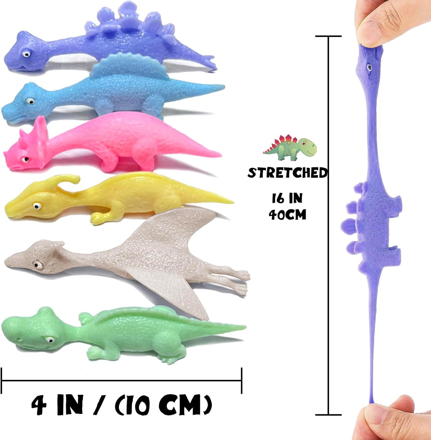 Dinosaur Toys for Kids Stocking Stuffers 12pcs Slingshot Dinosaur Finger Toys for Boys Party Favors, Bulk Flying Sticky Dino Toys for Kids Ages 3-5-7 4-8-12 Year Old Boys Girls Teens Gifts Game Prizes