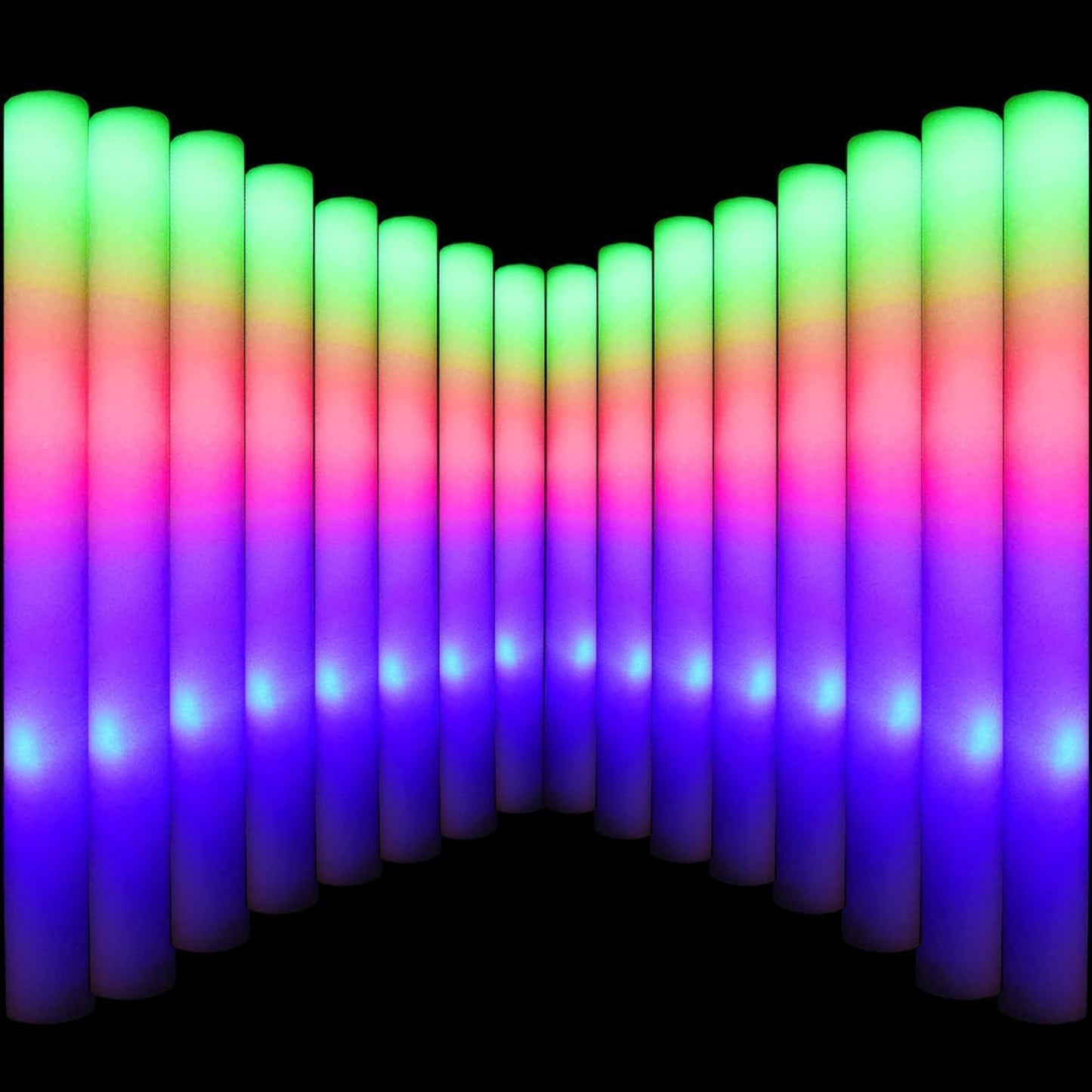 LifBetter Light Up Glow Sticks Bulk, LED Foam Sticks 118 pcs Glow in The Dark with 3 Modes Flashing Led Foam Multicolor Batons Light up Party Favors for Birthdays, Weddings, Concerts, Festivals