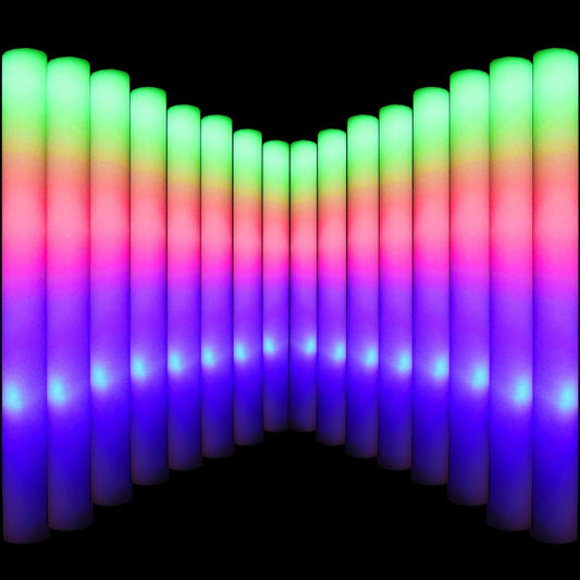 LifBetter Light Up Glow Sticks Bulk, LED Foam Sticks 118 pcs Glow in The Dark with 3 Modes Flashing Led Foam Multicolor Batons Light up Party Favors for Birthdays, Weddings, Concerts, Festivals